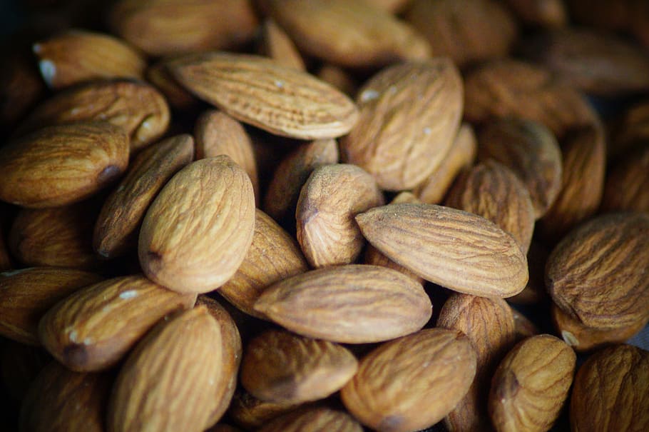 macro shot photography, brown, peanuts, almond, nuts, food, healthy, ingredient, natural, snack
