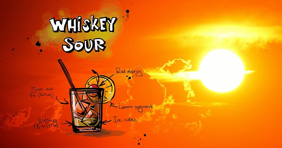 whisky sour, cocktail, drink, sunset, alcohol, recipe, party, alcoholic, summer, celebrate