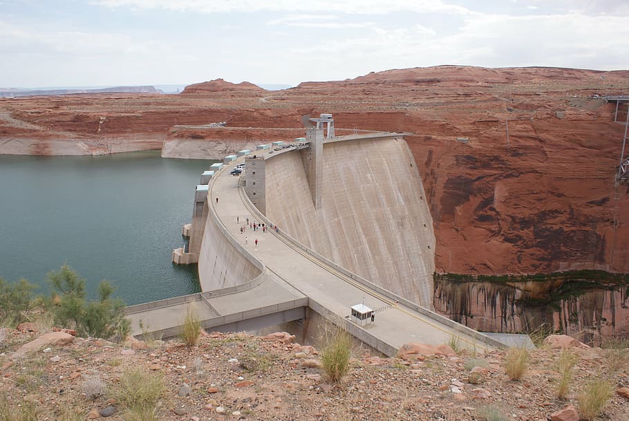 weir, usa, america, desert, landscape, view, united states of america, dam, fuel and Power Generation, hydroelectric Power Station