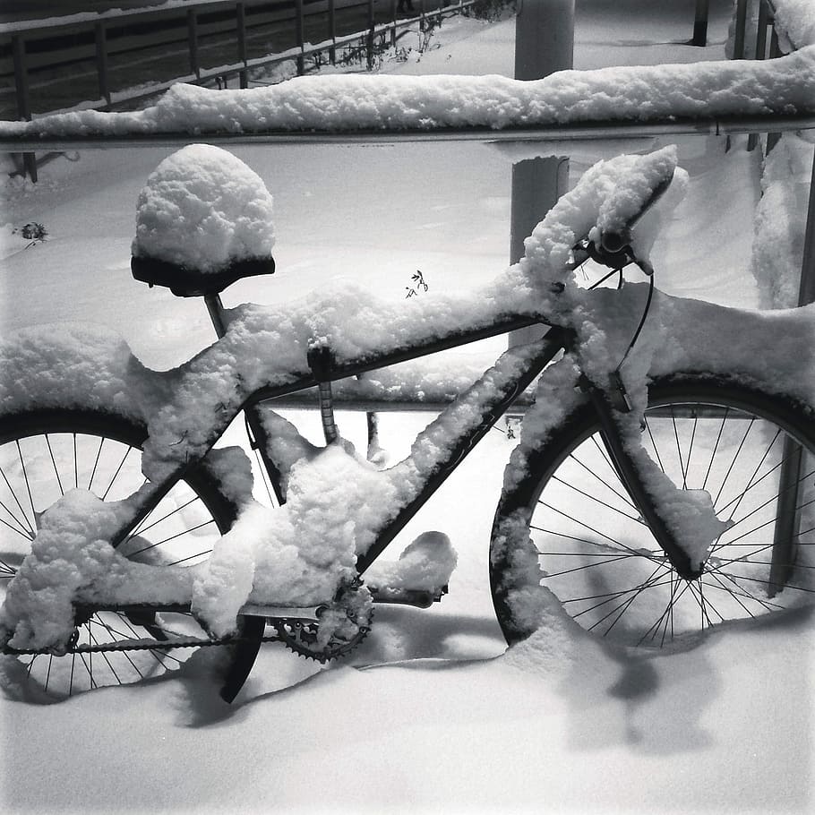 Bike, Snow, Cold, Winter, Snowdrift, cold, winter, winter's day, cold temperature, bicycle, old-fashioned