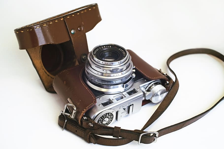 kamera, lensa, peralatan, terisolasi, teknologi, tua, antik, usang, rana, retro