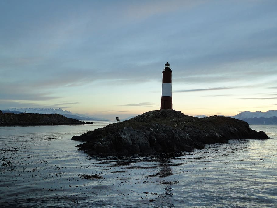 lighthouse, beagle channel, ushuaia, patagonia, lighthouse at the end of the world, navigation, water, guidance, sky, sea