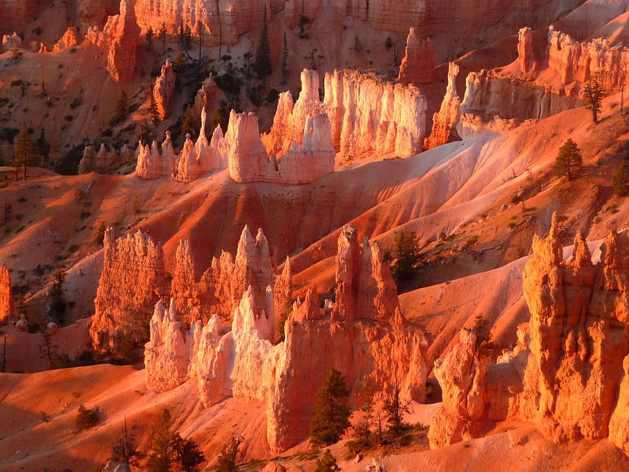 bryce canyon, national park, sunrise at bryce canyon, landscape, red rock, southwest, outdoor, canyon, rock formation, rock - object