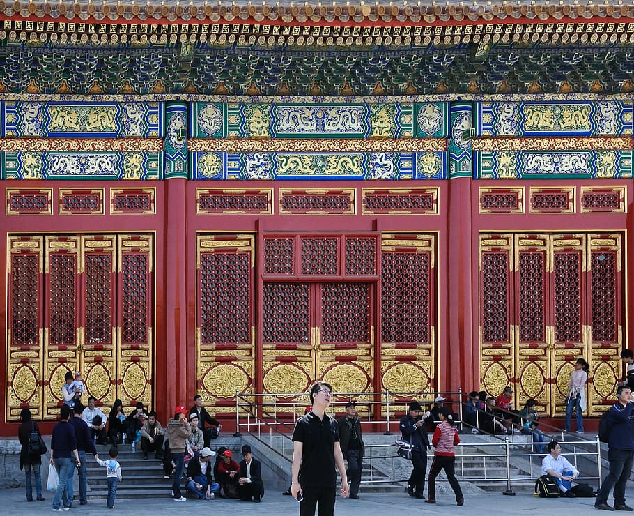 pekin, beijing, forbidden city, door, china, architecture, famous Place, cultures, palace, built Structure