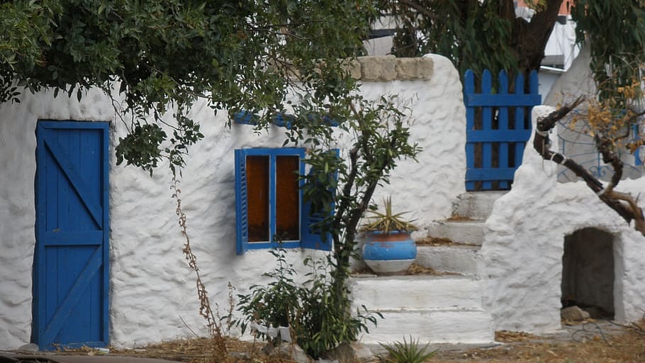 grécia, ilha, férias, turismo, mediterrâneo, azul, rhodes, verão, arquitetura, planta