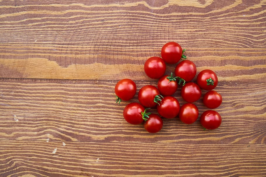 red cherry tomatoes, tomato, table, red, little, diet, beautiful, close-up, vegan, organic