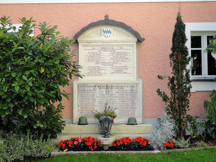war memorial, kottingwoerth, altmühl valley, memorial, bavaria, 2, world war, plant, flower, flowering plant