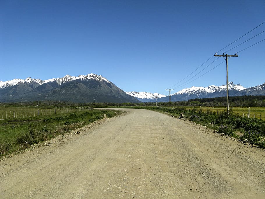 Country Side, Roadway, Dirt Road, road, mountains, snow capped, landscape, wilderness, scenery, natural