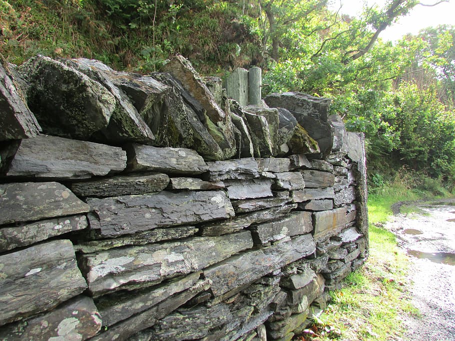 slate wall, stone wall, old wall, scotland, architecture, historical, tourism, scenic, tourists, solid