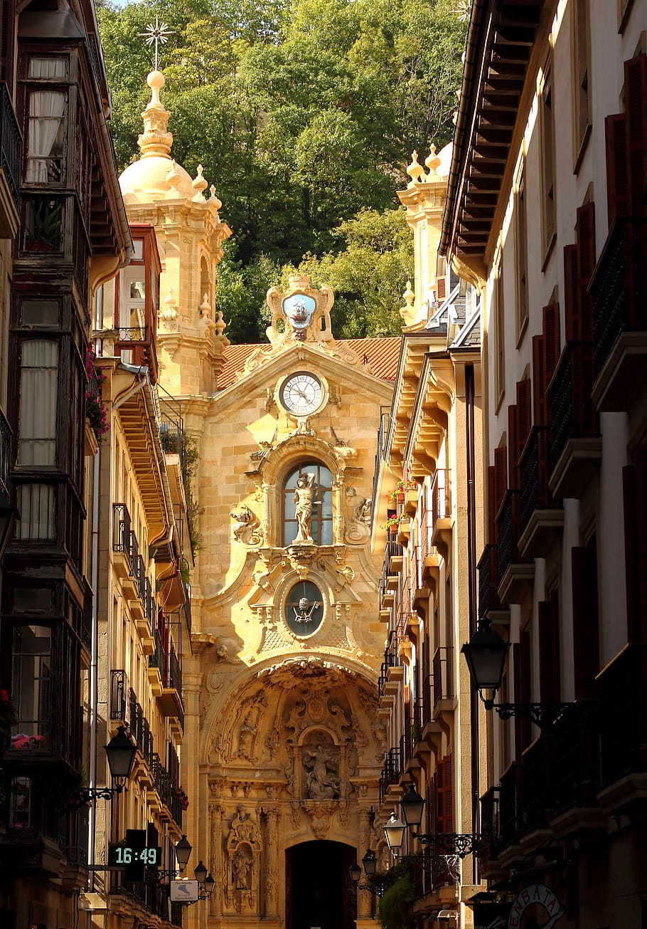 San Sebastián, Arquitectura, España, Ciudad, edificio, fachada, lugares de interés, iglesia, catedral, casco antiguo