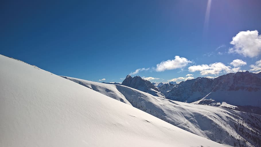 Snow, Mountains, Sun, snow, mountains, naturlandschaft, south tyrol, plose, bressanone, winter, mountain