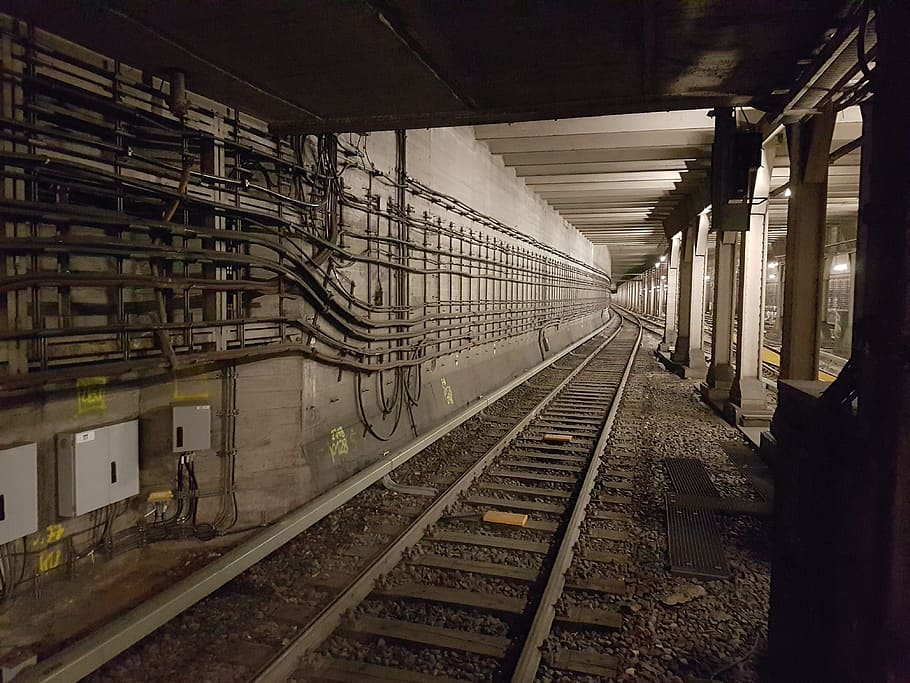 stasiun kereta api, diambil, siang hari, Ubahn, Metro, S Bahn, Berlin, bahn, terowongan, terowongan bawah tanah