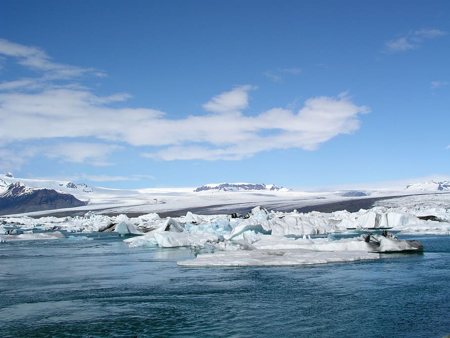 islândia, geleira, blocos de gelo, lago glacial, paisagem de neve, gelo, frio, neve, temperatura fria, agua