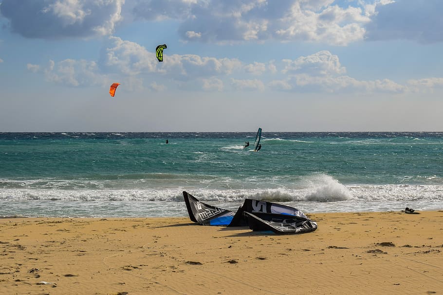 Kite Surfing, Sport, Extreme, surfing, sea, wind, kite boarding, beach, activity, dom