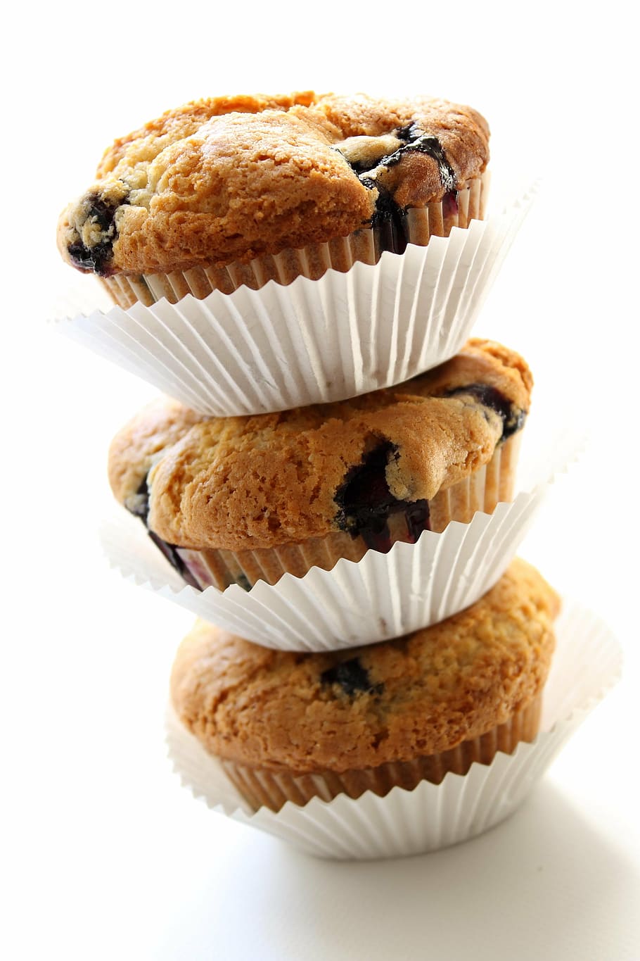 three muffins, vegan, blueberry muffin, natural, blueberry, sweet, homemade, vegetarian, cupcake, dessert