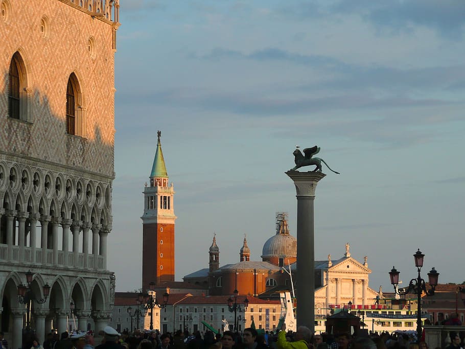 piazza san marco, venice, italy, europe, piazza, architecture, old, venetian, tower, history