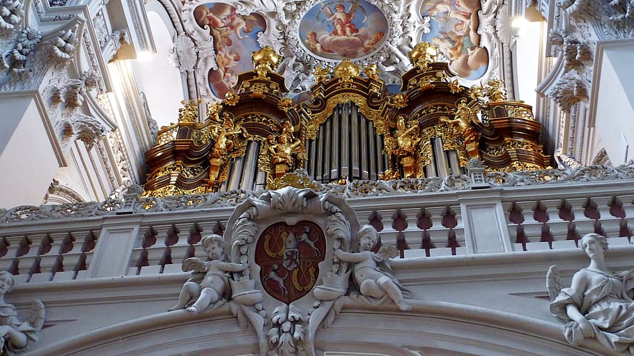 organ whistle, organ, church, church organ, passau, dom, architecture, built structure, religion, belief