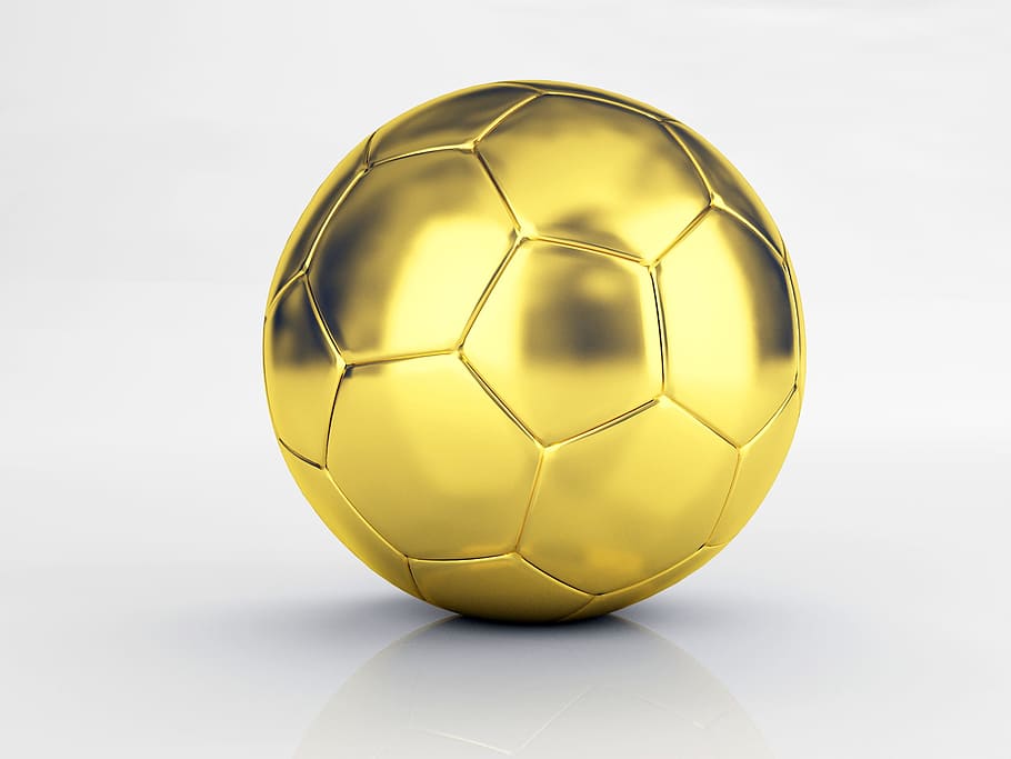 gold-colored soccer ball, gold, colored, golden, soccer, ball, sport, soccer Ball, football - Ball, sphere
