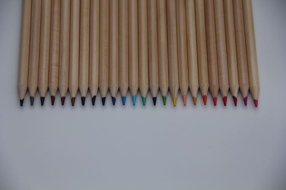 鉛筆, 色, ライティング, 着色, 色鉛筆, 木材, 描画, グループ, スペクトル, アーティスト