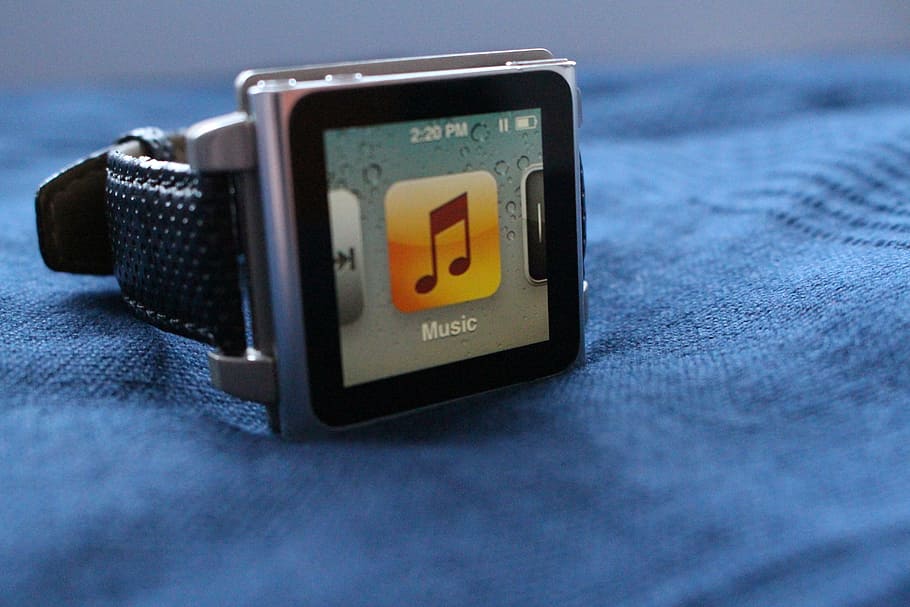 ipod, ipod nano, tech, music, apple, player, mp3, technology, equipment, wristwatch
